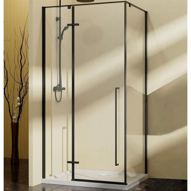 Душевой уголок Vincea Slim-N 100x90 VSR-5SN9010CLB профиль Черный стекло прозрачное