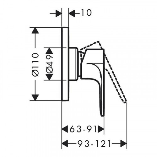 Смеситель для душа Hansgrohe Set HG Rebris S 72649000S Хром