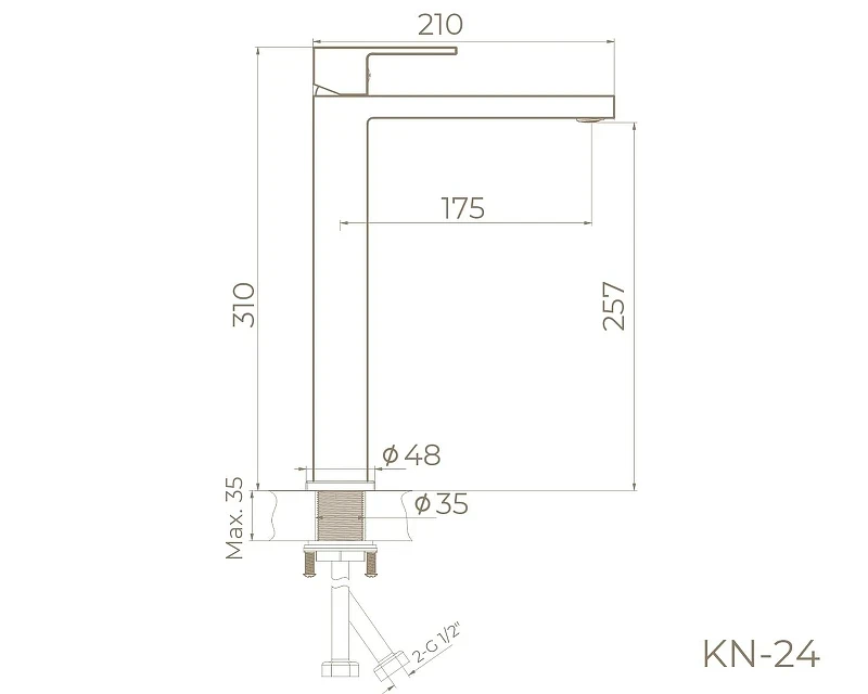 Смеситель для раковины Knotlor Stable KN-24 цвет Хром