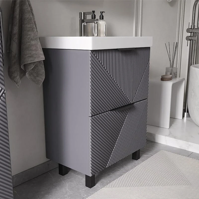 Тумба под раковину Volna Geometry 60 tnGEOMETRY60.2Y-07 цвет Графит