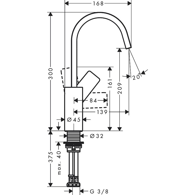 Смеситель для раковины Hansgrohe Vivenis 75032700 Белый матовый латунь