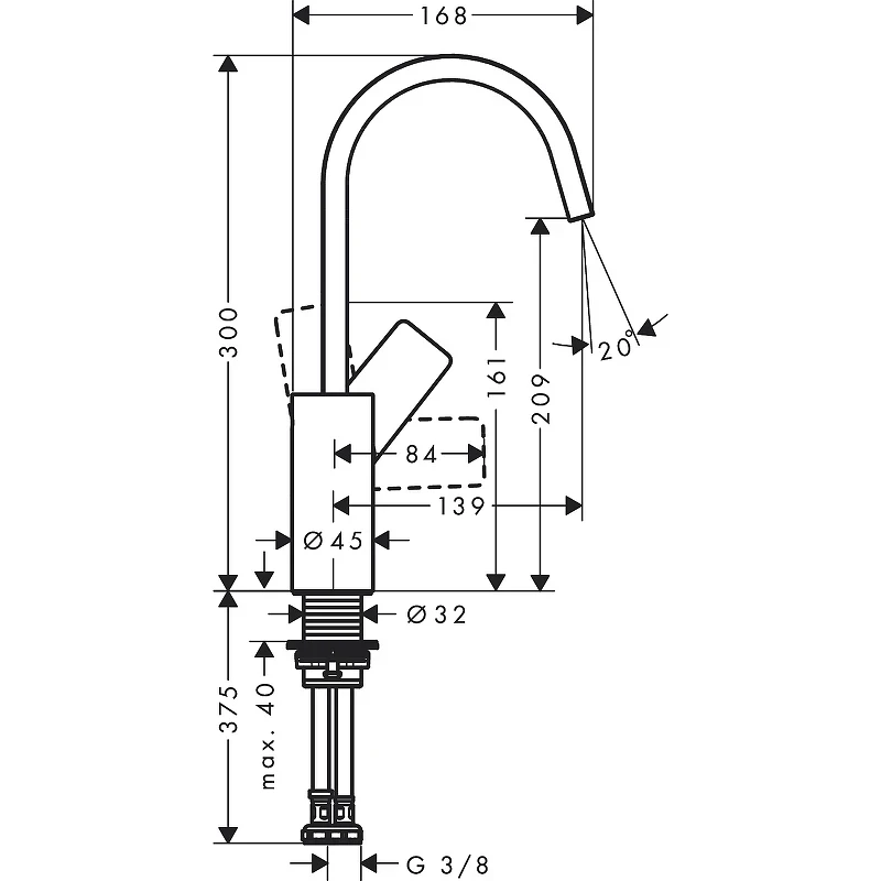 Смеситель для раковины Hansgrohe Vivenis 75032700 Белый матовый латунь