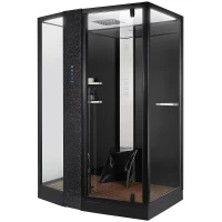 Душевая кабина Orans SR-89102LS Black LH 150x100 L 89102LBLH с паром и гидромассажем