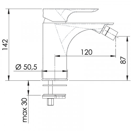 Смеситель для биде Remer Infinity I22 Хром латунь