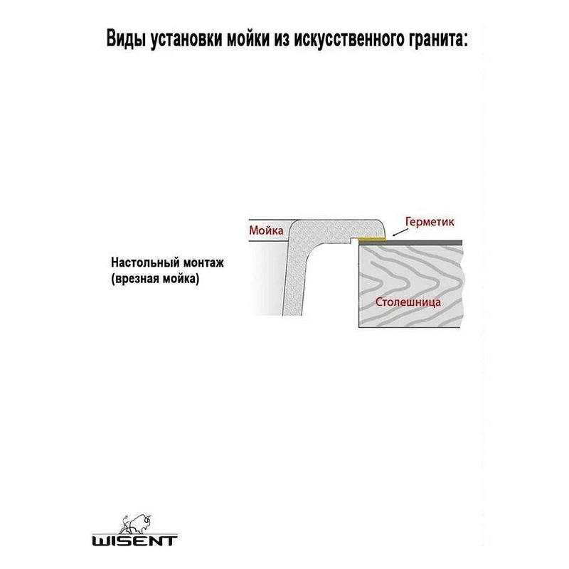 Кухонная мойка Wisent 49,5 WA04-10/WGER013 цвет Бело-серый мрамор