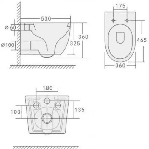 Унитаз Stella Polar Дения KN9722003 SP-00001845 подвесной с сиденьем Микролифт
