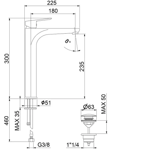 Смеситель для раковины Fiore Kevon 81BB8119 цвет Белый