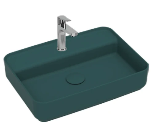Раковина накладная Isvea Infinity 55 10NF66055-2P цвет Изумрудный матовый