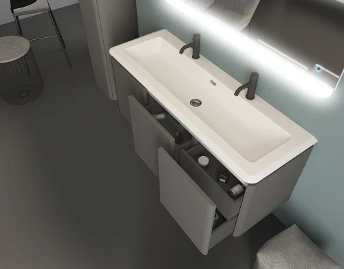 Тумба под раковину Cezares Stylus 140 55233 подвесная Grigio nuvola МДФ / ЛДСП