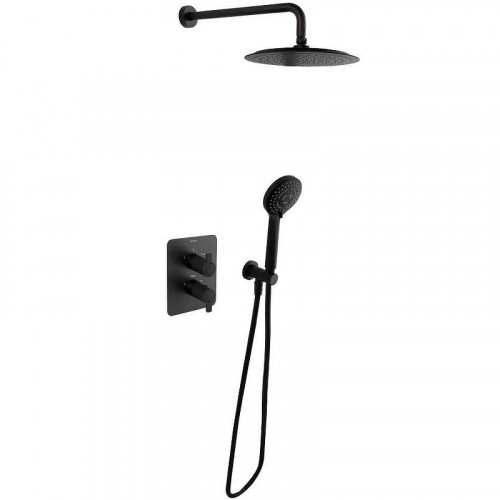 Душевая система Ramonsoler Blautherm 948712RP240NM с термостатом Черная матовая