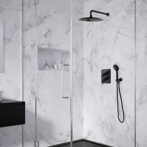 Душевая система Ramonsoler Blautherm 948712RP240NM с термостатом Черная матовая