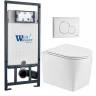 Комплект унитаза с инсталляцией WeltWasser MARBERG 507 + NESENBACH 004 GL-WT + MAR 507 RD GL-WT 10000011723 цвет Белый глянцевый с сиденьем Микролифт и клавишей смыва цвет Белый глянцевый