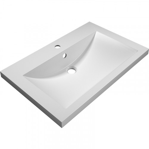 Раковина Florentina Анита 75 10.150.00750.001 Белая искусственный камень (литьевой мрамор) полувстраиваемая