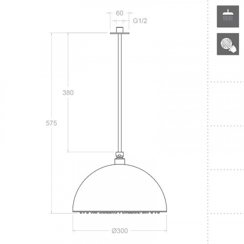 Верхний душ Ramonsoler Hidroterapia RB3V400 Хром