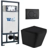 Комплект унитаза с инсталляцией WeltWasser MARBERG 507 + GELBACH 043 MT-BL + MAR 507 RD MT-BL 10000012004 цвет Черный матовый с сиденьем Микролифт и клавишей смыва цвет Черный матовый