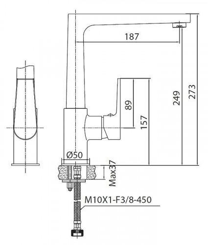 Смеситель для кухни Creavit Sharp SR8500S цвет Черный матовый