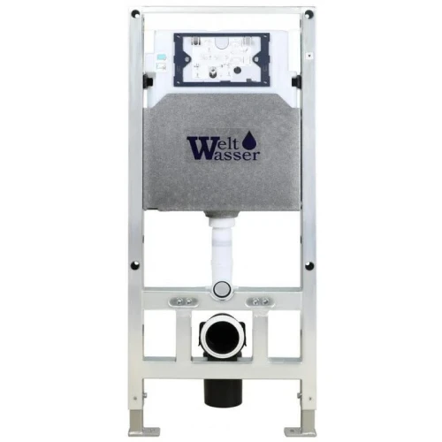 Комплект унитаза с инсталляцией WeltWasser AMBERG 506 ST + HEIMBACH 043 MT-BL + AMBERG RD-CR 10000012242 цвет Черный матовый с сиденьем Микролифт и клавишей смыва цвет Хром