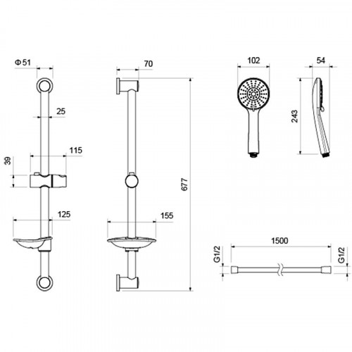 Смеситель для душа Aquatek Бетта AQ1132CR Хром