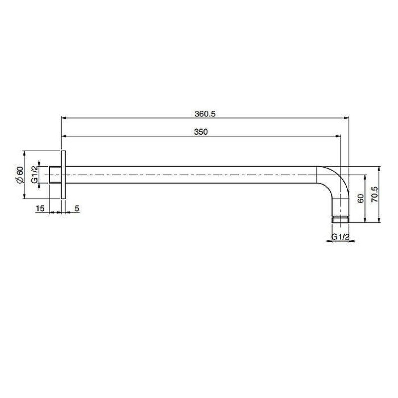 Кронштейн для верхнего душа Fima Carlo Frattini Spillo Steel F2945INOX цвет Нержавеющая сталь