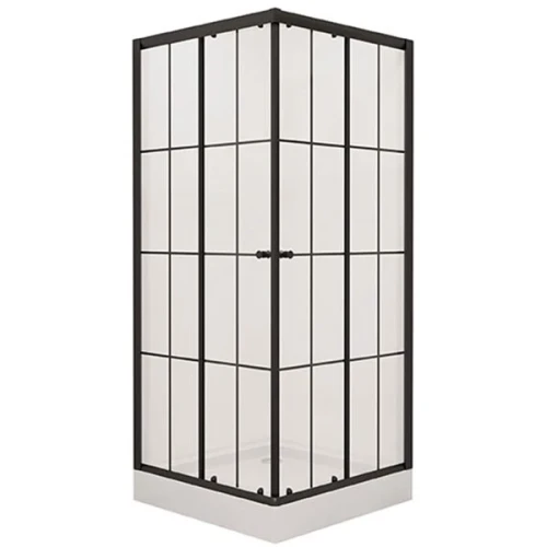 Душевой уголок Niagara Nova NG-0180-14 80х80 профиль Черный стекло прозрачное с принтом