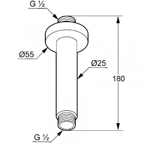 Кронштейн для верхнего душа Kludi A-Qa 6651587-00 Черный матовый Хром латунь на потолок