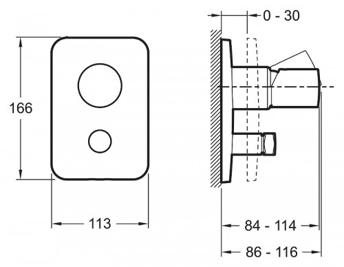 Смеситель для душа Jacob Delafon Toobi E98719-CP Хром латунь встраиваемый