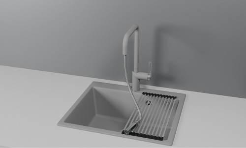 Смеситель для кухни Granula 8173 цвет Алюминиум