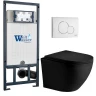 Комплект унитаза с инсталляцией WeltWasser MARBERG 507 + MERZBACH 043 XL MT-BL + MAR 507 RD GL-WT 10000014147 цвет Белый глянцевый с сиденьем Микролифт и клавишей смыва цвет Белый глянцевый