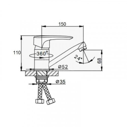 Смеситель для кухни D-Lin D151422-1 цвет  Хром