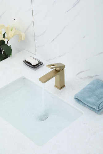 Смеситель для раковины Gappo G17-3 G1017-3 цвет Золотой сатин