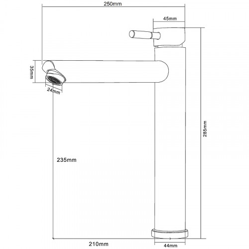 Смеситель для раковины Orange Steel M99-121b Черный матовый нержавеющая сталь