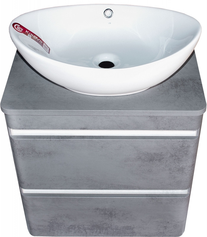 Тумба под раковину Style Line Атлантика Люкс Plus 80 СС-00002283 подвесная Темный бетон МДФ / ЛДСП