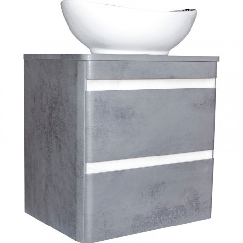 Тумба под раковину Style Line Атлантика Люкс Plus 80 СС-00002283 подвесная Темный бетон МДФ / ЛДСП