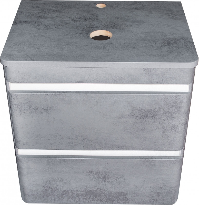 Тумба под раковину Style Line Атлантика Люкс Plus 80 СС-00002283 подвесная Темный бетон МДФ / ЛДСП