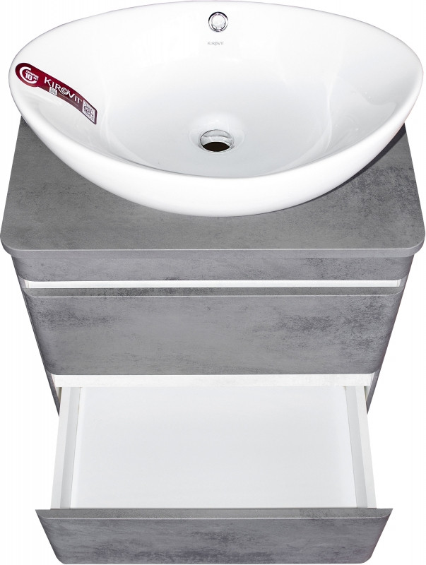 Тумба под раковину Style Line Атлантика Люкс Plus 80 СС-00002283 подвесная Темный бетон МДФ / ЛДСП