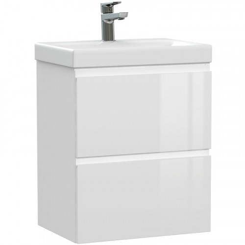 Тумба под раковину Cersanit Moduo Slim 50 64124 подвесная Белая МДФ / ЛДСП