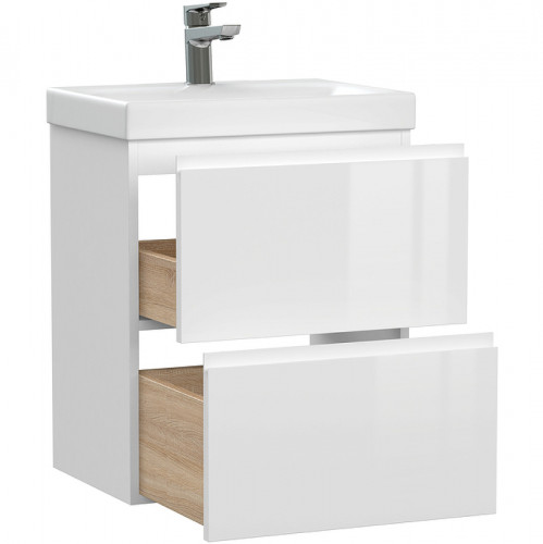 Тумба под раковину Cersanit Moduo Slim 50 64124 подвесная Белая МДФ / ЛДСП