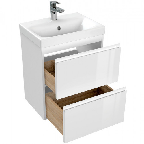 Тумба под раковину Cersanit Moduo Slim 50 64124 подвесная Белая МДФ / ЛДСП