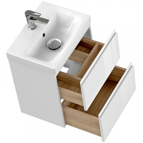 Тумба под раковину Cersanit Moduo Slim 50 64124 подвесная Белая МДФ / ЛДСП