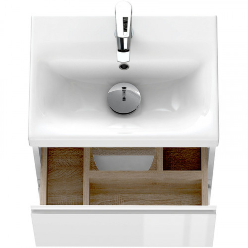 Тумба под раковину Cersanit Moduo Slim 50 64124 подвесная Белая МДФ / ЛДСП