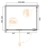Душевой уголок Cezares Bellagio 100x90 BELLAGIO-AH-1-100/90-C-BORO профиль Золото брашированное стекло прозрачное