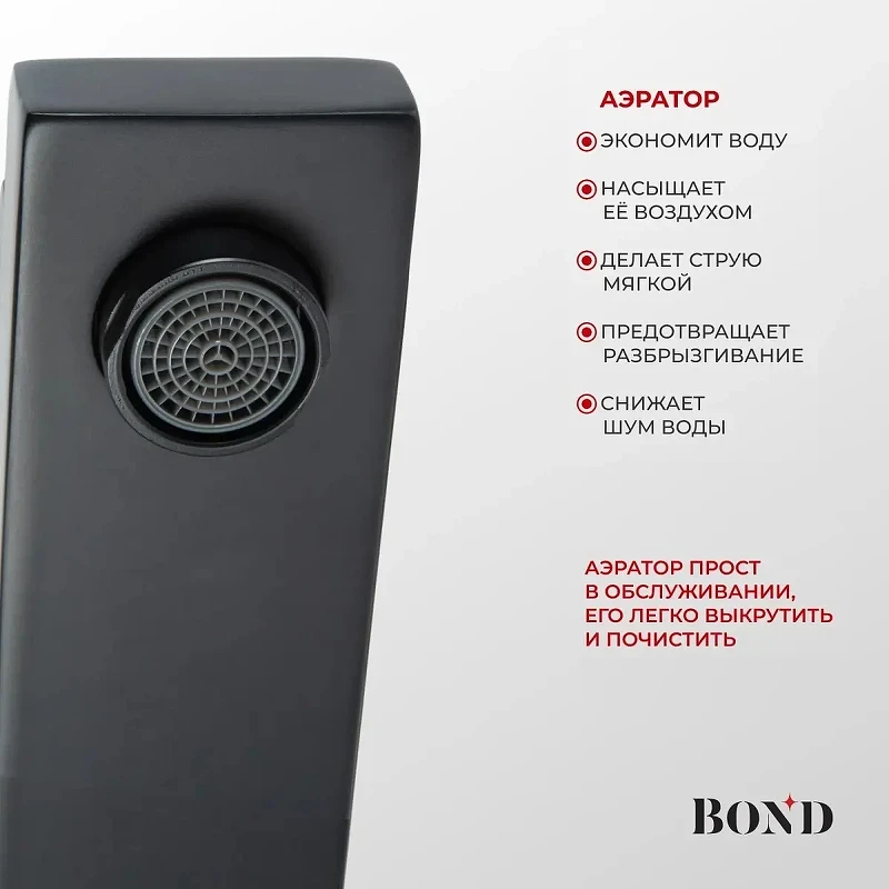 Смеситель для раковины Bond Smart B69-2188 цвет Черный матовый