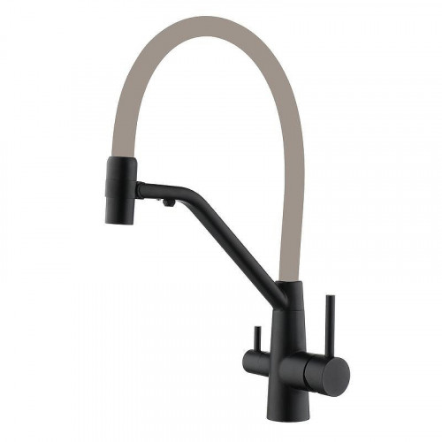 Смеситель для кухни Fmark FS1462-H12 цвет Черный Бежевый