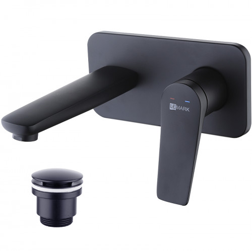 Смеситель для раковины Lemark Bronx LM3726BL Черный латунь встраиваемый