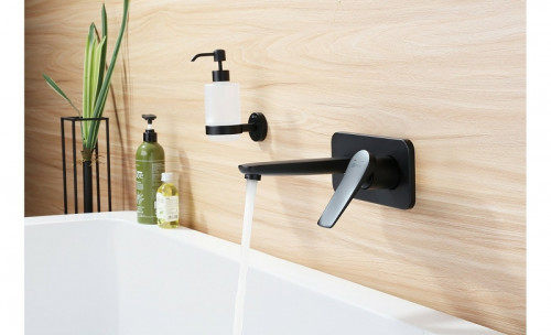 Смеситель для раковины Lemark Bronx LM3726BL Черный латунь встраиваемый