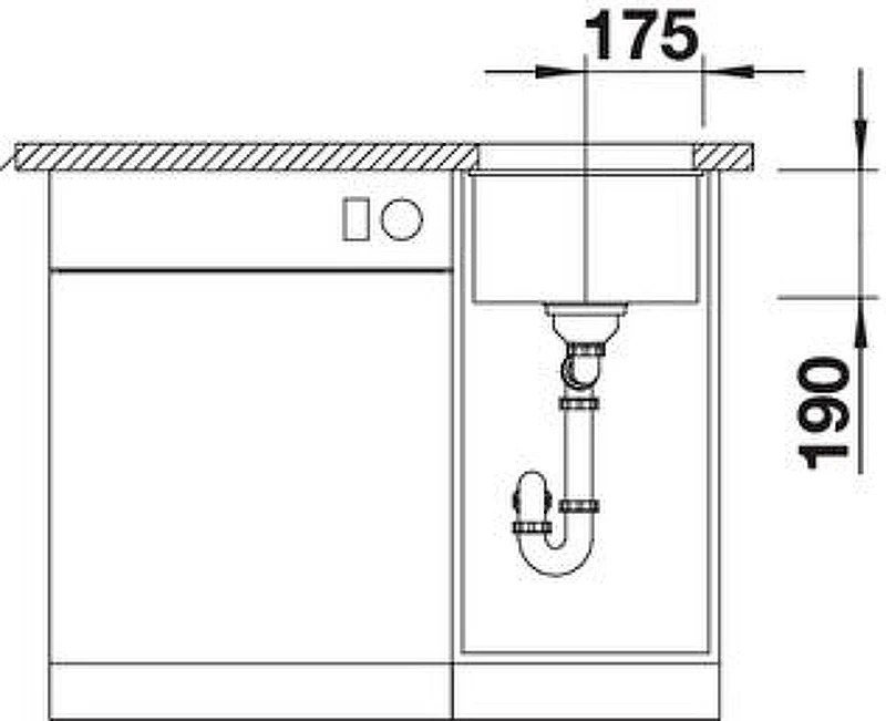Кухонная мойка Blanco Subline 320-U 523407 Темная скала искусственный камень (литьевой мрамор) встраиваемый