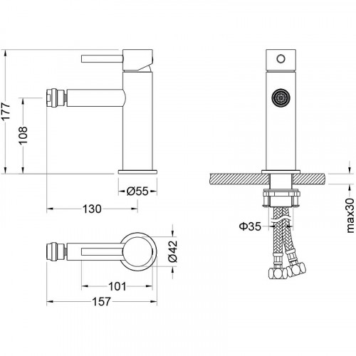 Смеситель для биде Aquatek Европа AQ1318MB Черный матовый латунь