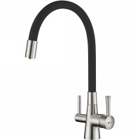 Смеситель для кухни Lemark Comfort LM3075BN-Black Хром Черный латунь