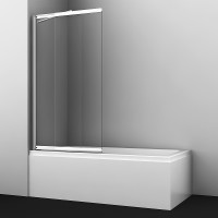 Шторка на ванну WasserKRAFT Main 100 41S02-100 WasserSchutz Fixed профиль Хром стекло прозрачное