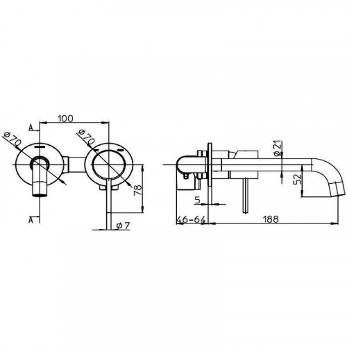 Смеситель для раковины Bossini Teo Z00730.073 Черный матовый латунь встраиваемый